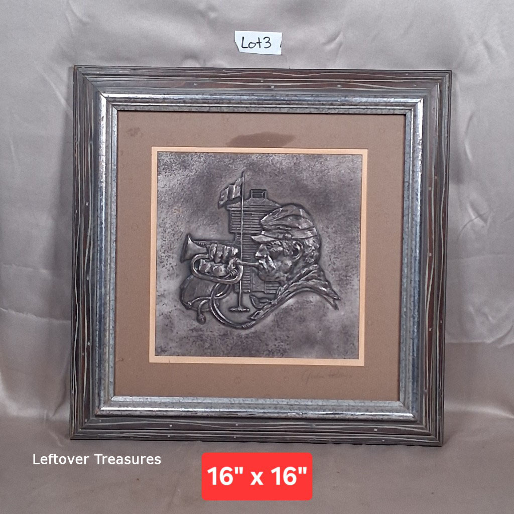 b3- "The Cavalryman" silver wall sculpture by artist Gordon Phillips for the Franklin Mint