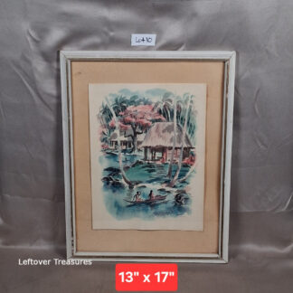 b10- framed Louis Macouillard Samoa watercolor print