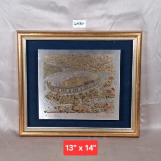 b30- Reed & Barton damascene etching of the University of California Berkeley Memorial Stadium