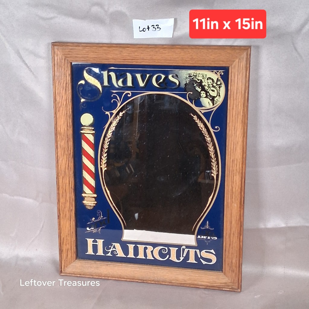 b33- Vintage Hensley Co. barbershop mirror