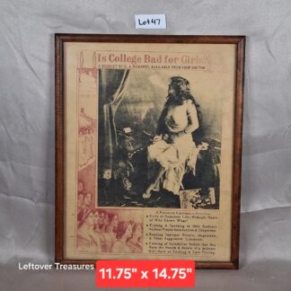 b47- "Is College Bad for Girls?" framed vintage reproduction print
