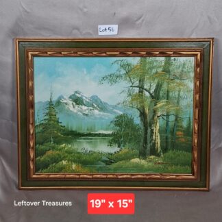 b56- framed mountain landscape oil painting
