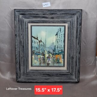 b61- framed impressionist Parisian street scene painting by Alans
