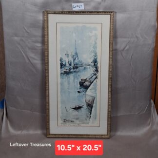 b67- "505.- Paris. La Tour Eiffel, la Seine" print by Lucien Delarue