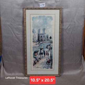 b68 "Paris. Notre Dame, les Bouquinistes" print by Lucien Delarue