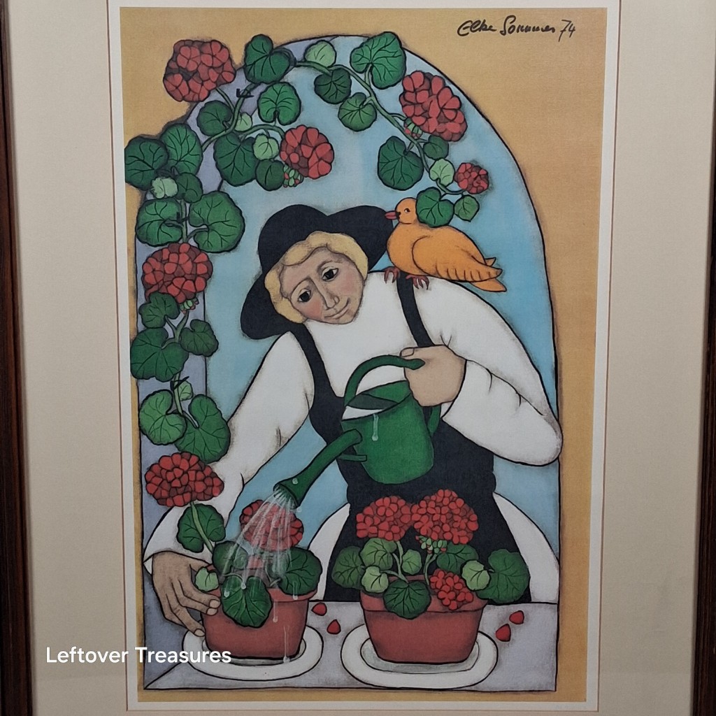 b97- "Geranium Lady" lithograph by Elke Sommer - Image 2