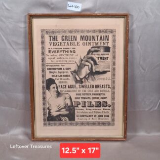 b100- vintage reproduction Green Mountain Vegetable Ointment advertisement