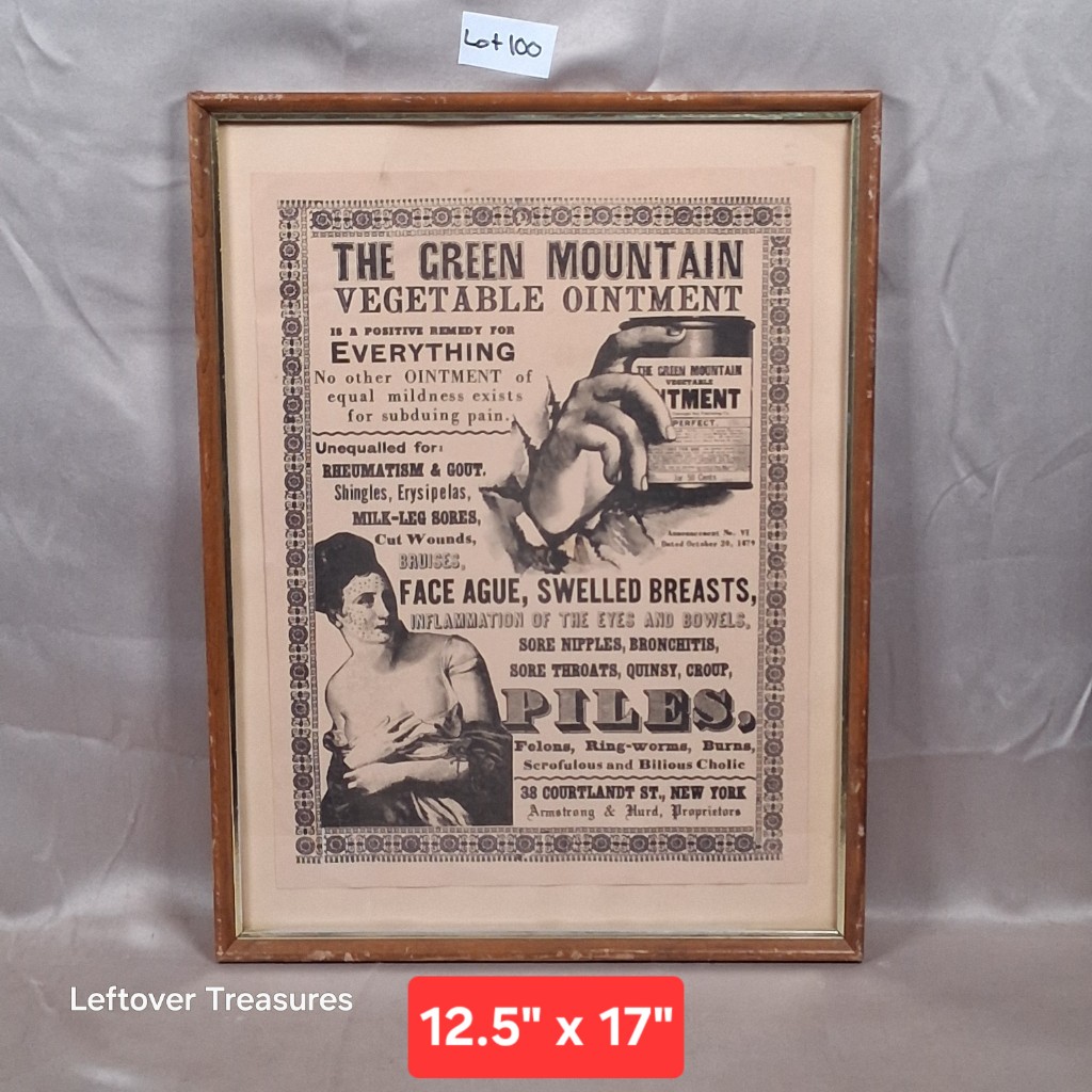 b100- vintage reproduction Green Mountain Vegetable Ointment advertisement