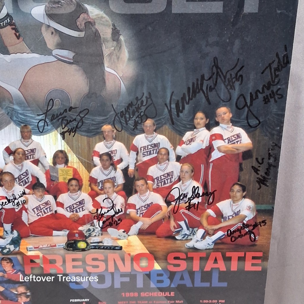 b104- signed Fresno State Softball poster - Image 2