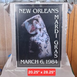 b115- framed vintage 1984 New Orleans Mardi Gras poster