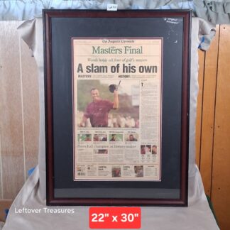 b120- "A slam of his own" Tiger Woods newspaper