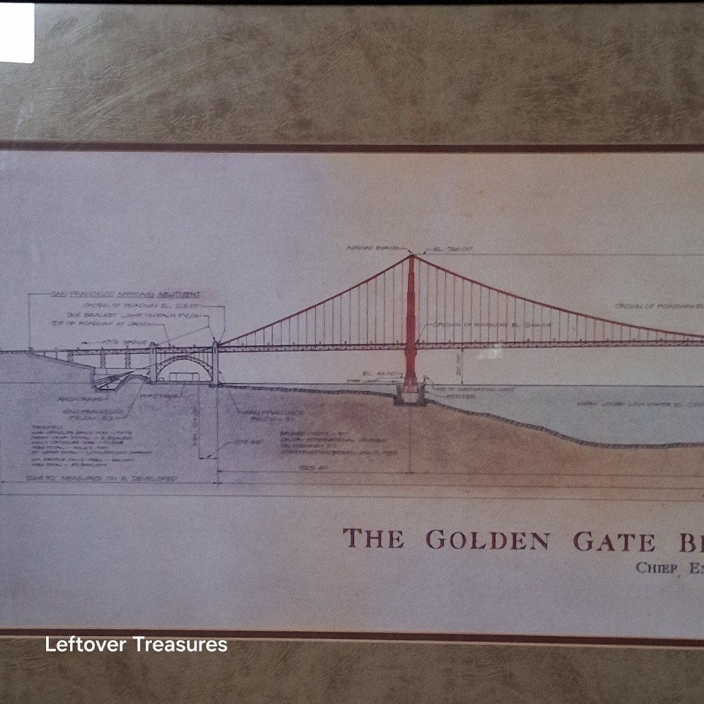 b134- Architectural rendering of the Golden Gate Bridge detailed by Joseph B Strauss - Image 3