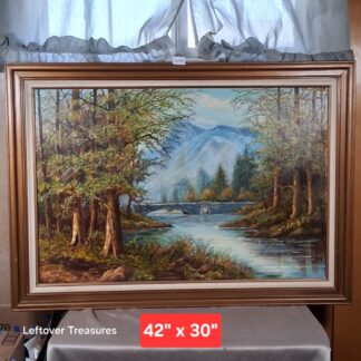 b142- serene mountain river landscape by Yolanda L Brunett