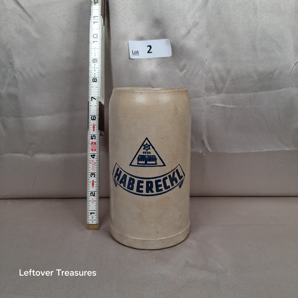 a2- vintage Habereckl 1-liter German stoneware beer stein