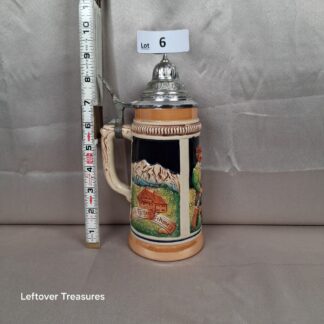 a6- vintage German beer stein with pewter lid