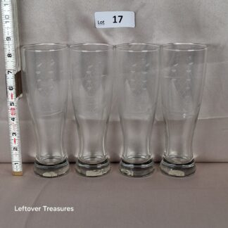 a17-  set of four Princess House "Clipper Ship" tall beer pilsner glasses