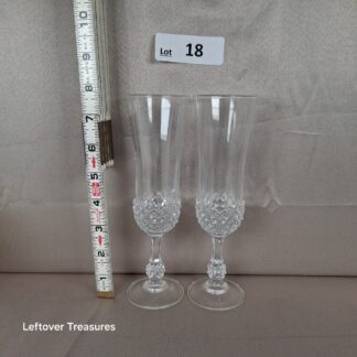 a18- vintage Cristal d'Arques-Durand champagne flutes