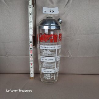 a26- vintage Hazel Atlas glass cocktail shaker