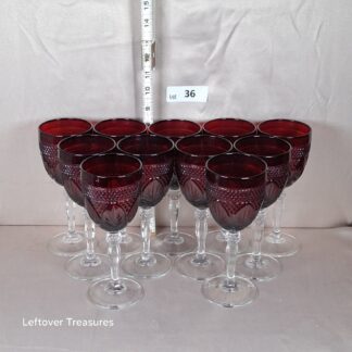 a36- ruby red Cristal D'Arques-Durand goblets