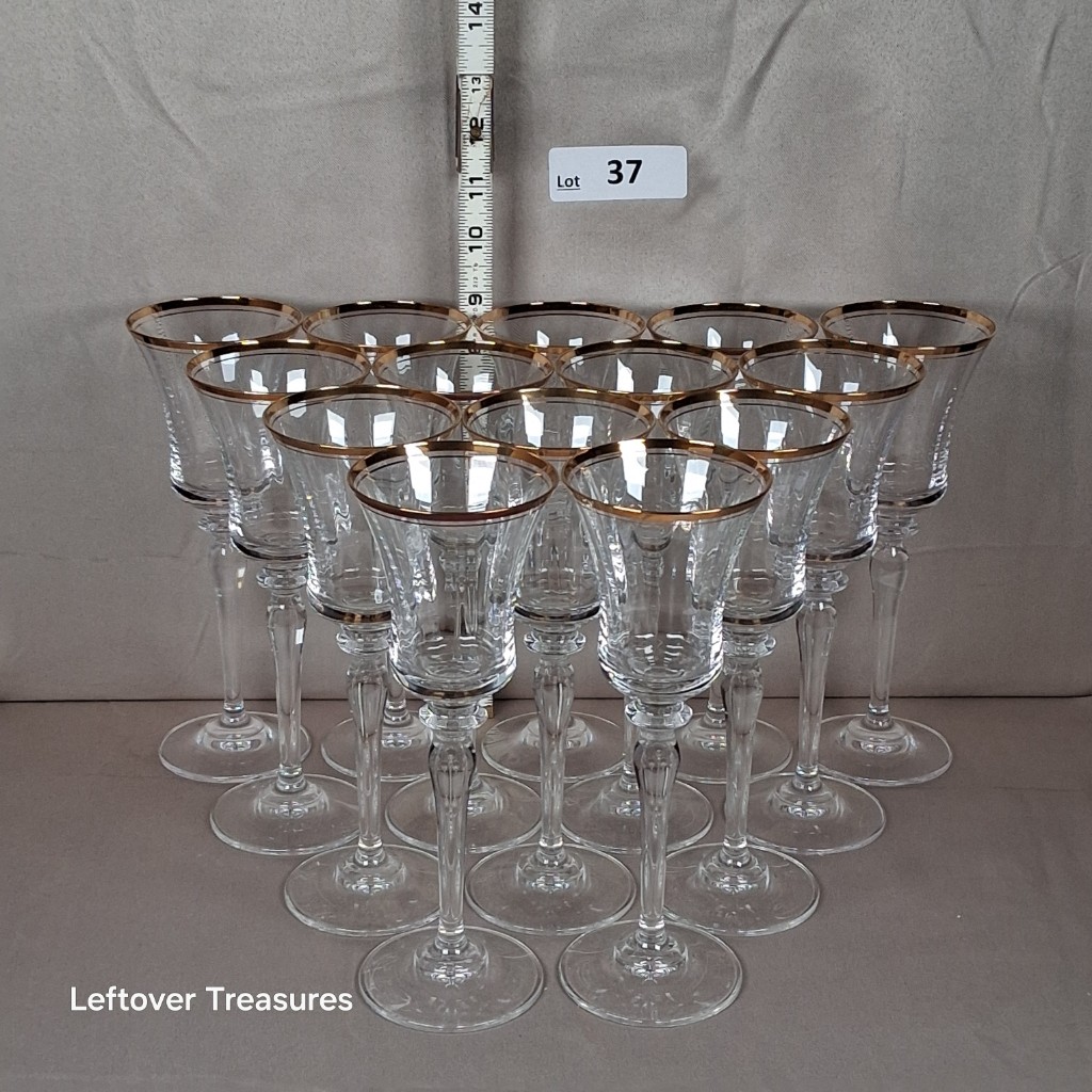 a37- Mikasa Jamestown Gold Trim wine glasses