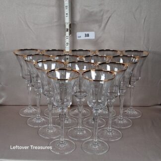 a38- Mikasa Jamestown Gold Trim water goblets