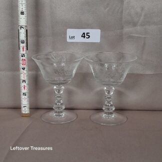 a45- Fostoria Camellia pattern crystal tall sherbet