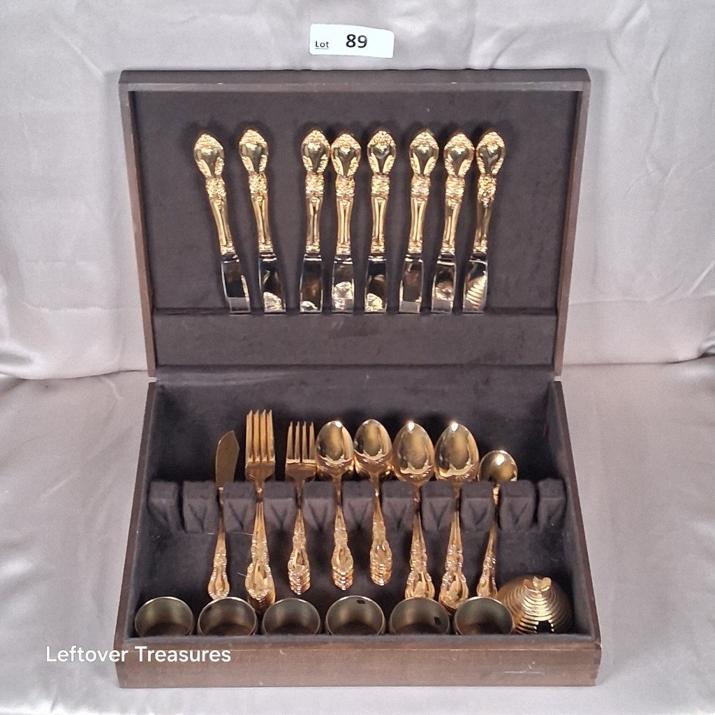 a89- Supreme Cutlery for Towle gold plated flatware set