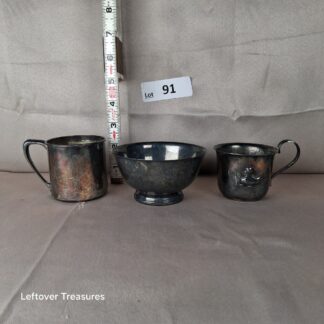 a91- misc sliver plated cups and bowl