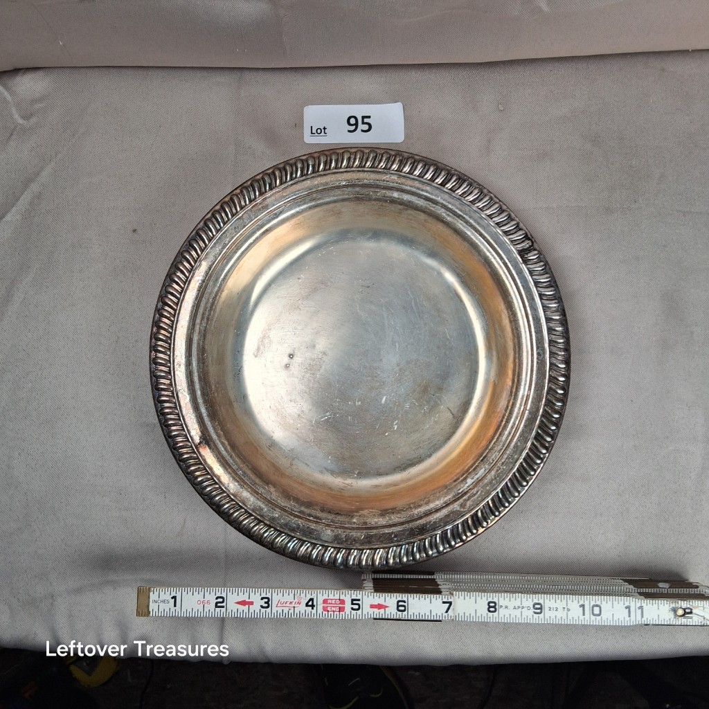 a95- vintage sheridan silver plated serving tray