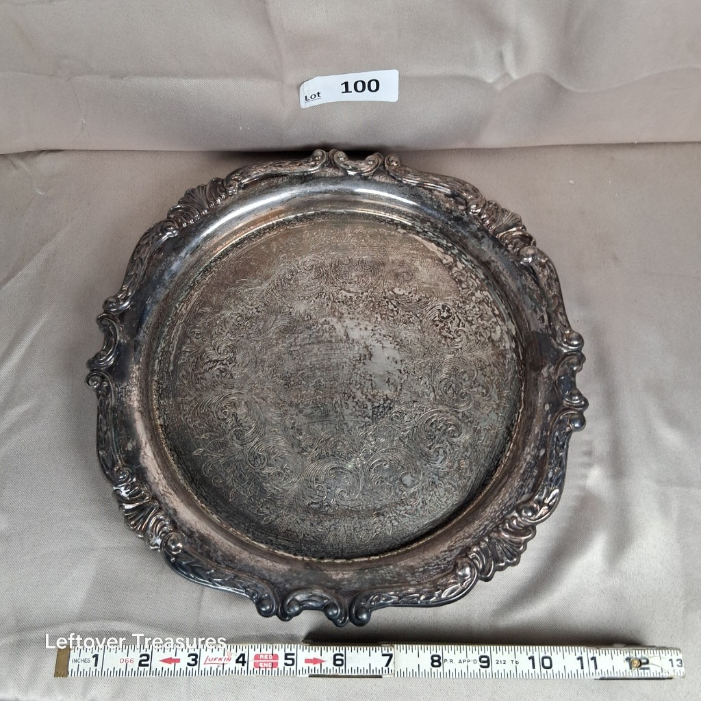 a100- vintage Sheridan silver-plate serving tray