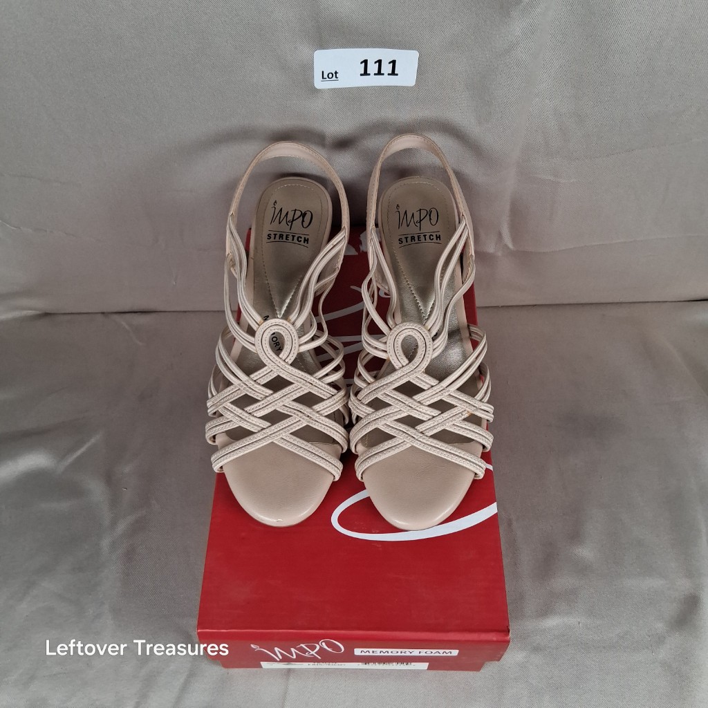 a111- beige Impo Emmeline stretch dress sandals 7.5m