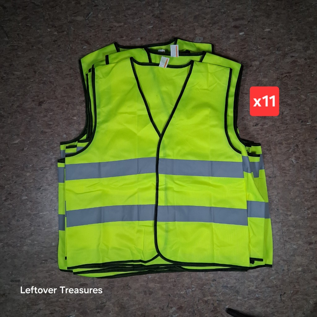 a119- neon yellow reflective safety vest x11