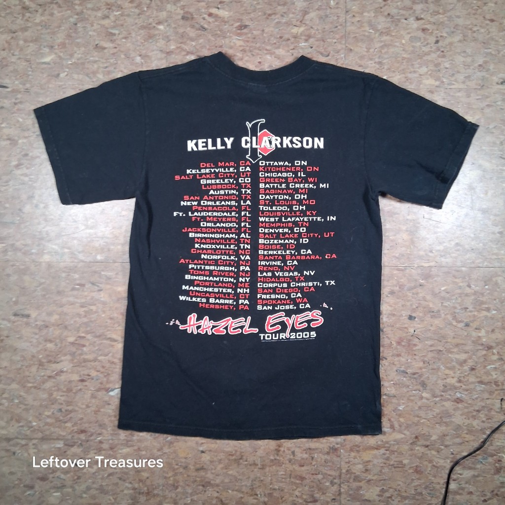 a123- vintage Kelly Clarkson T-shirt from her 2005 Hazel Eyes Tour small - Image 3