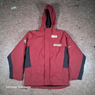 a128- red and black Reebok San Francisco 49ers NFL hooded parka large