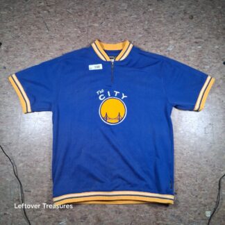 a130- vintage Reebok Hardwood Classics Golden State Warriors "The City" warm-up jersey large
