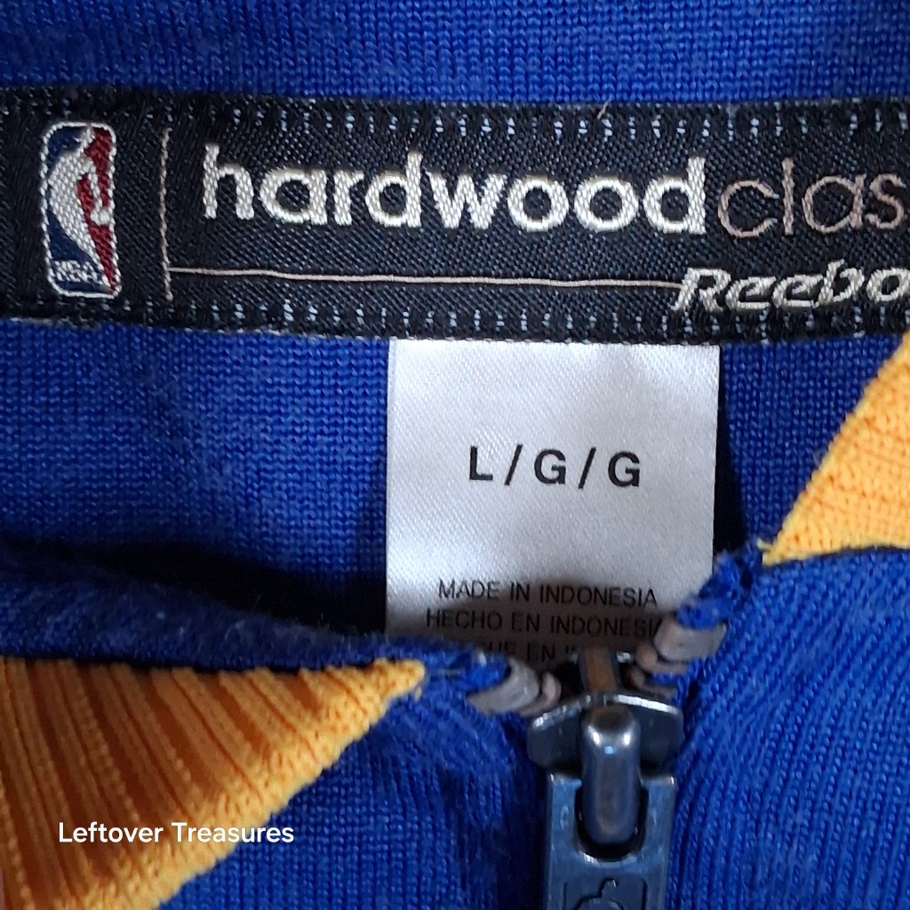 a130- vintage Reebok Hardwood Classics Golden State Warriors "The City" warm-up jersey large - Image 2