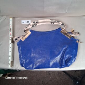 a134- faux blue crocodile leather purse