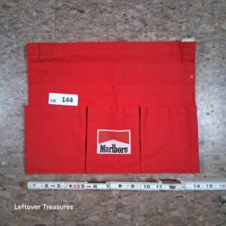 a144- vintage red Marlboro bartender belt apron