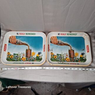 a156- vintage 1961 Coca-Cola "Be Really Refreshed" metal serving trays