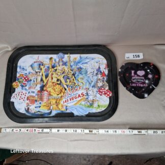 a158- vintage souvenir las vegas serving tray and ash tray