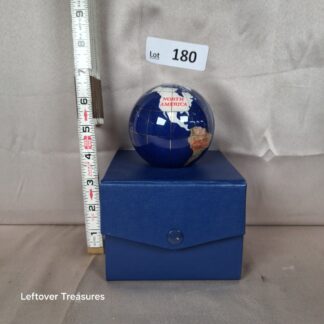 a180- Unique Art blue lapis gemstone globe paperweight