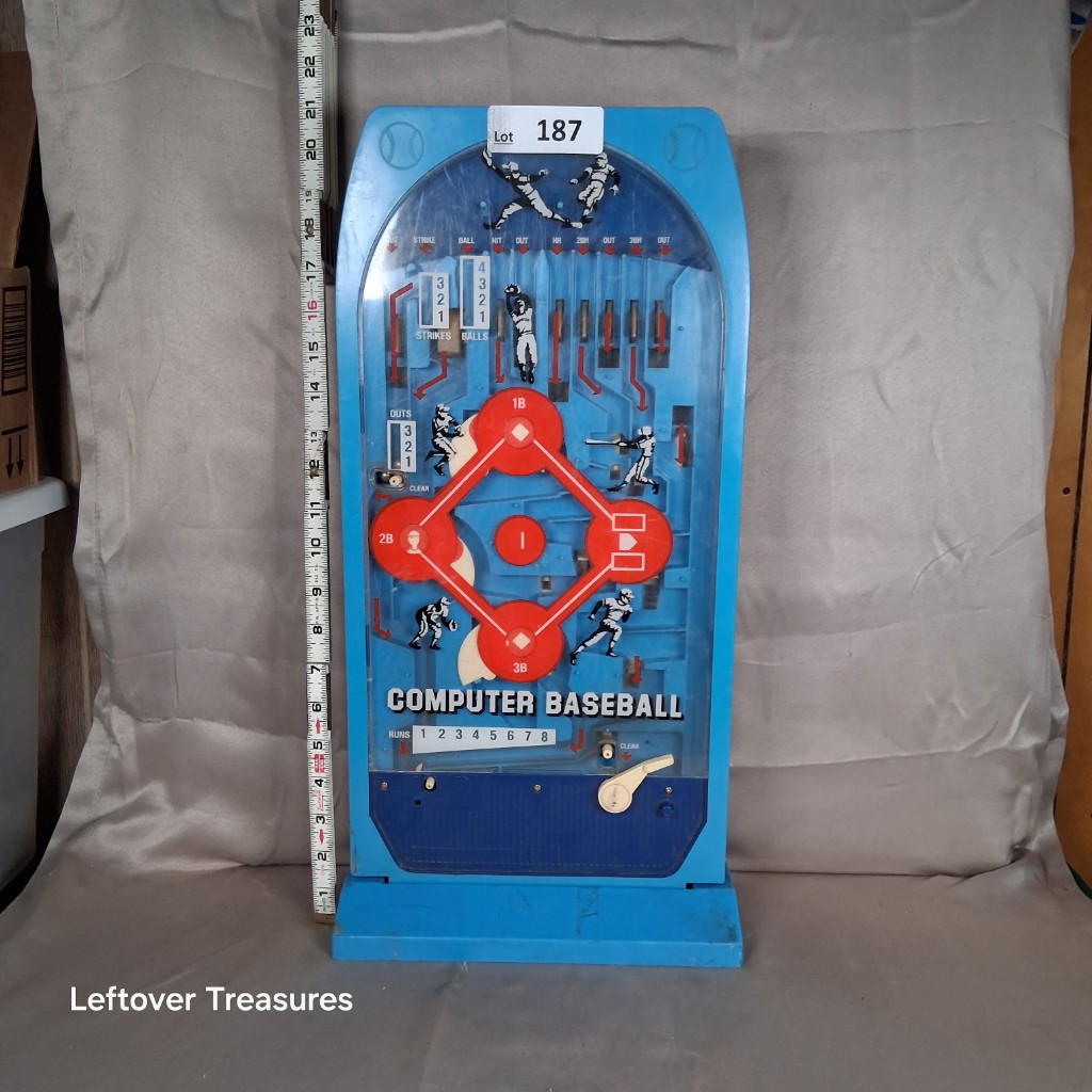 a187- vintage 1979 Epoch Computer Baseball Tabletop Mechanical Pinball Game