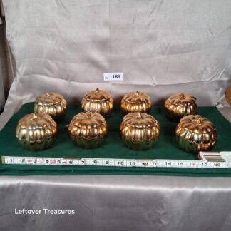 a188- decorative gold finshed pumpkin candles