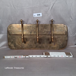 a206- Mid-Century French brass wall mount coat rack