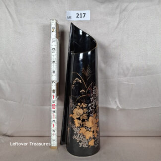 a217- black Japanese YAMAJI porcelain vase