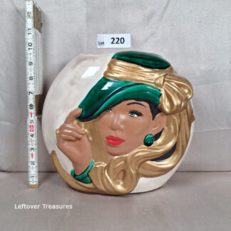 a220- art deco vase cameo lady face
