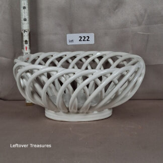 a222- vintage white ceramic bread basket