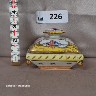 a226- Le Tallec-France Sevres Porcelain-Pink/Gold Lidded Trinket Dresser Box