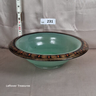 a231- vintage green glass bowl