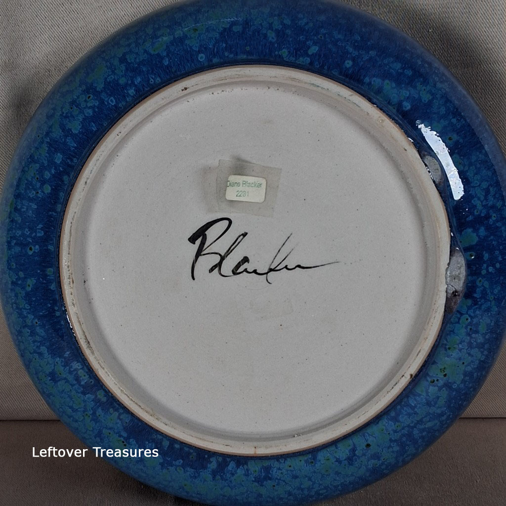 a232- blue flambe glazed ceramic Narcissus bowl - Image 3